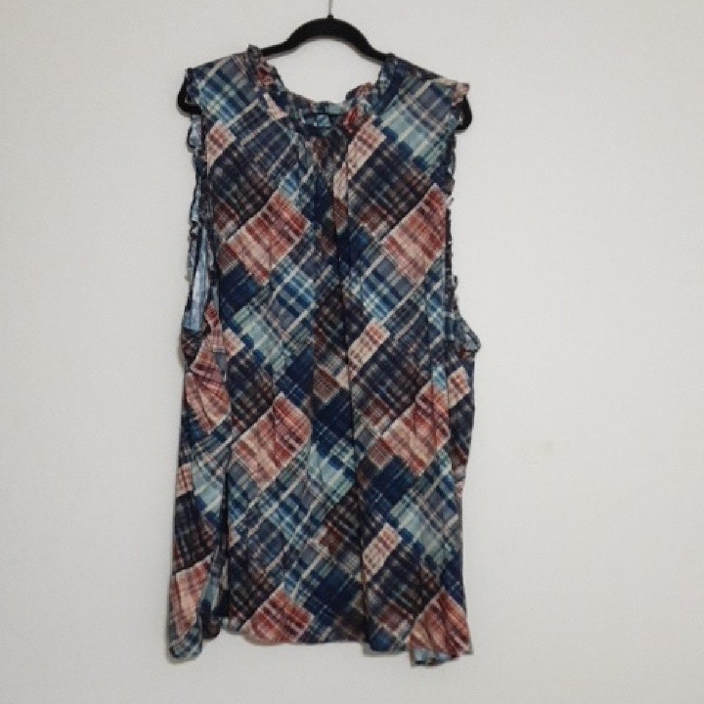 Torrid Blouse Tunic Top Women 6x Plaid Festival Rodeo Casual Vacation Boho Y2k